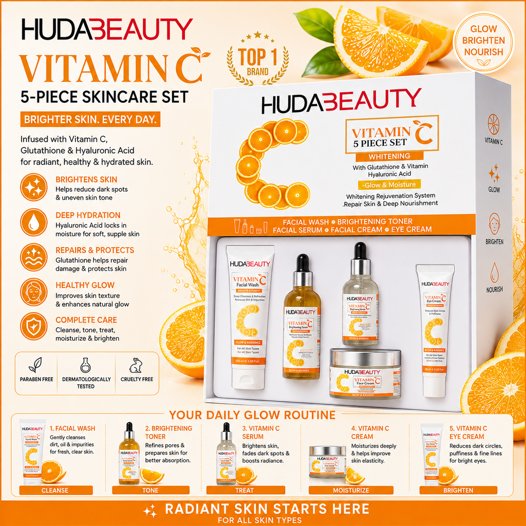 HUDA BEAUTY Vitamin C 5-Piece Skincare Set