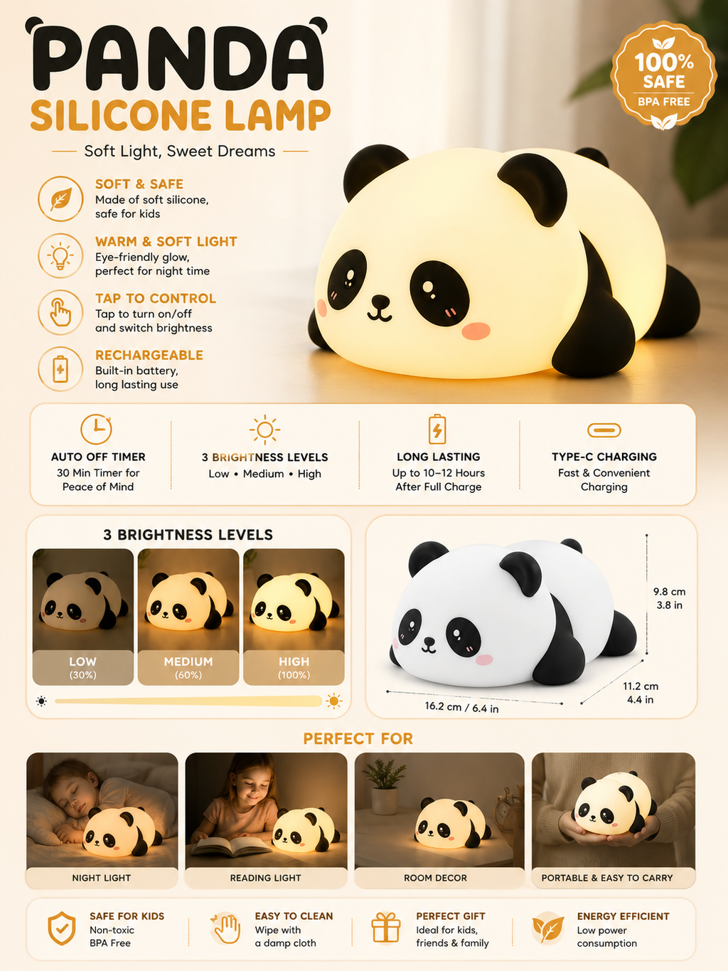 Panda Silicone Lamp