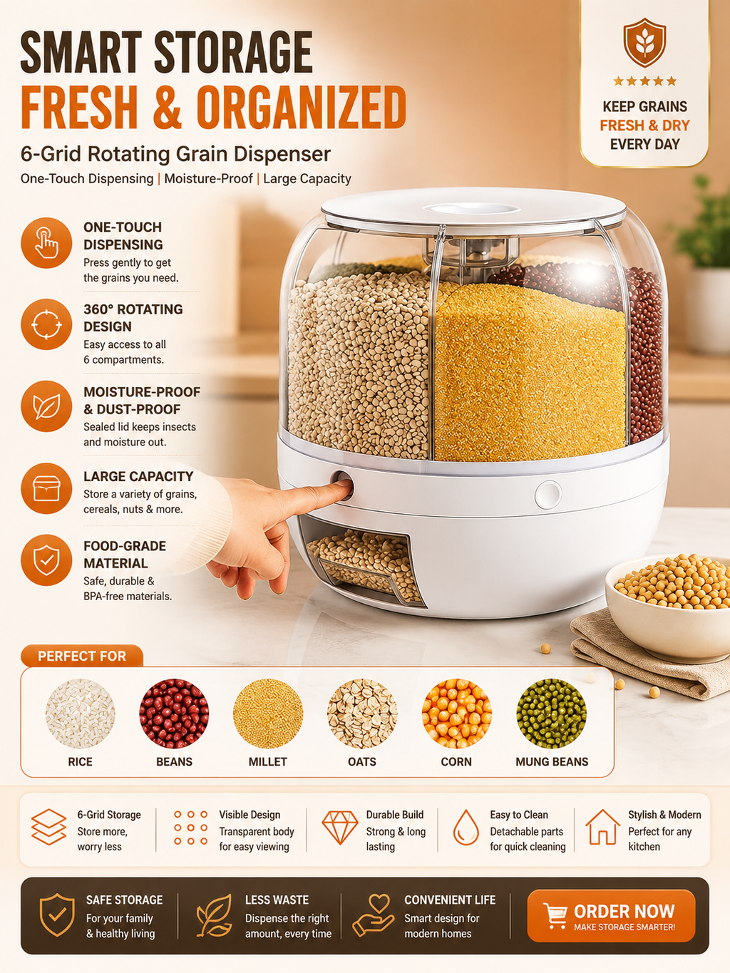 Grain Storage Container Dispenser 7 Ltr