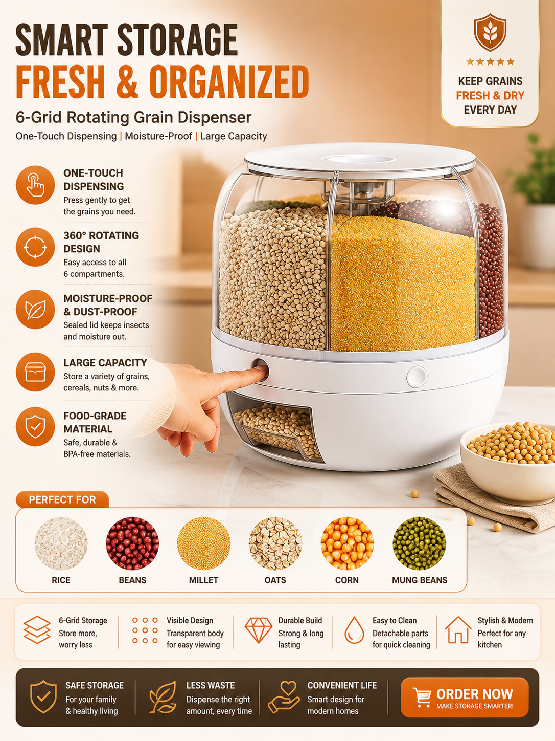 Grain Storage Container Dispenser 7 Ltr