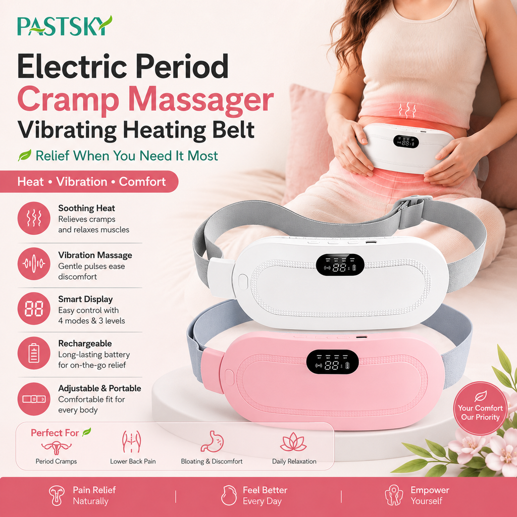 Electric Period Cramp Massager Vibrating Heating Belt