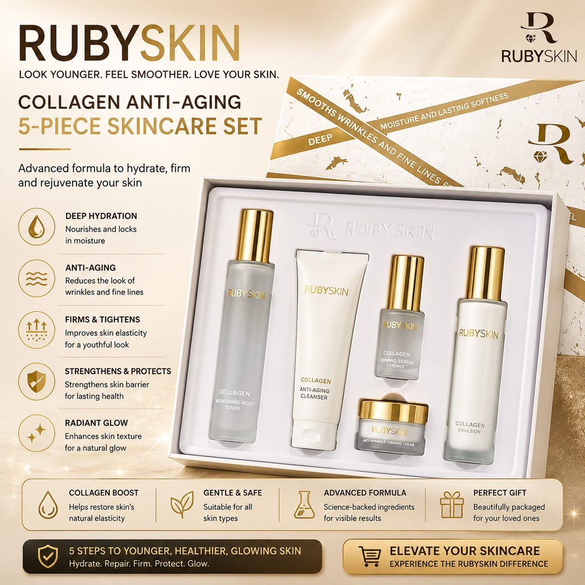 RUBYSKIN Collagen Skincare Set